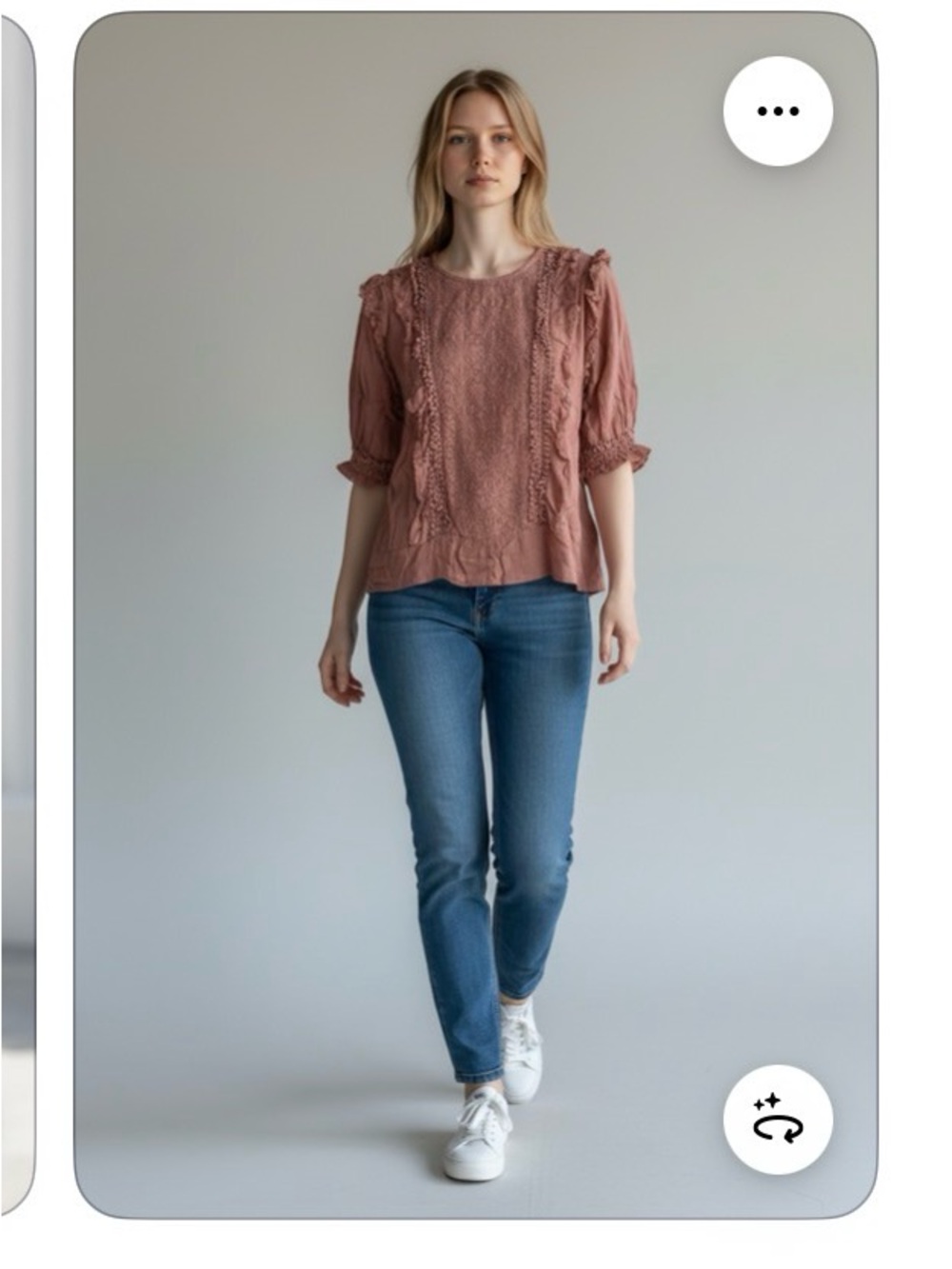 Love Sam Rosewood Lace-Trim Puff Sleeve Blouse